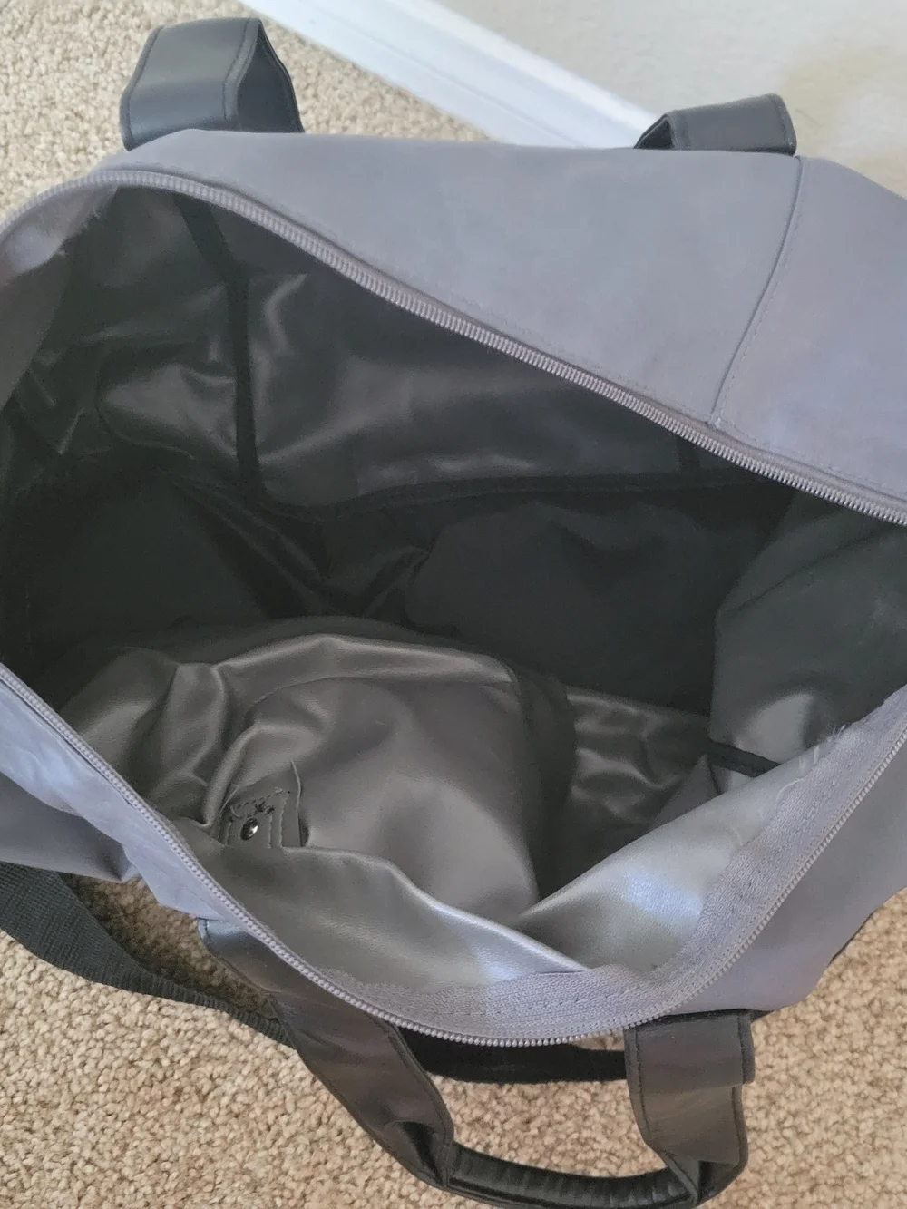 Kenneth Cole Gray Duffel Bag with Black Handles